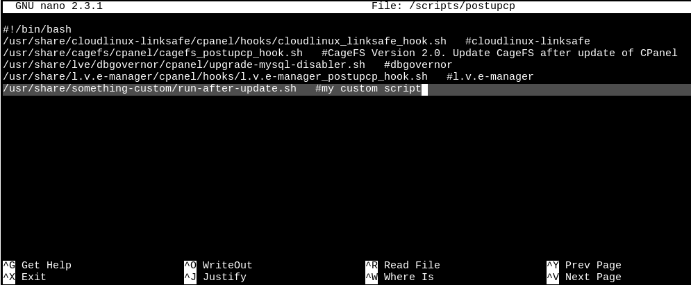 Execute custom script after cPanel updates - SysAdmin Blog